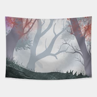 winter landscape with trees Tapestry