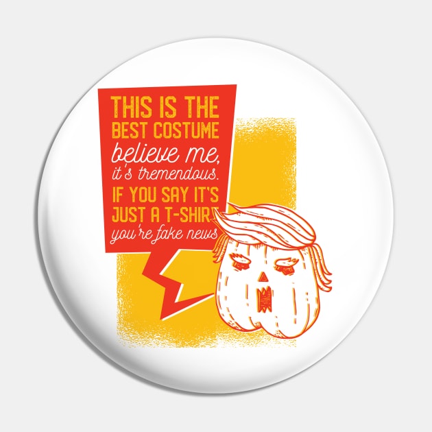 Trumpkin Halloween Costume Funny Graphic Design Pin by CoolArts