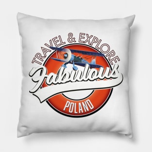 travel explore fabulous Poland logo Pillow