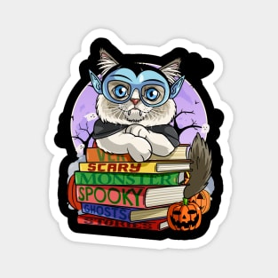 Ragdoll Cat Vampire Witch Pumpkin Halloween Magnet