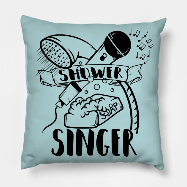 Singing in the shower Pillow by mailboxdisco