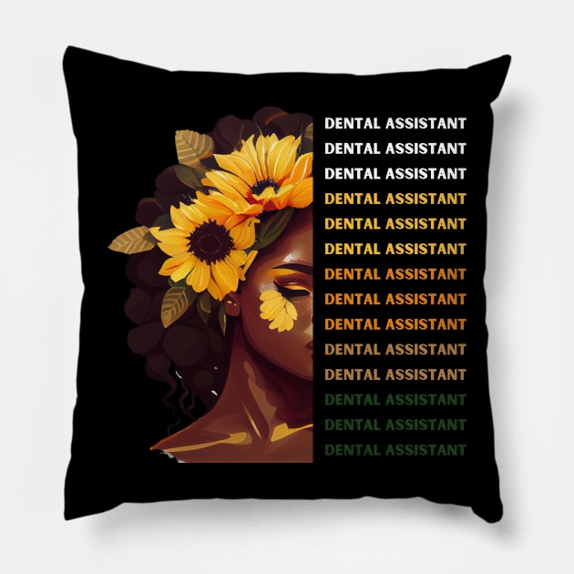 Black Dental Assistant Appreciation Week Pillow by Chey Creates Clothes