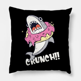 crunch shark donut Pillow