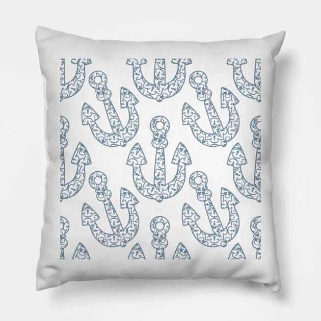 Traditional portuguese anchor and azulejo tiles background. Pillow by AnaMOMarques