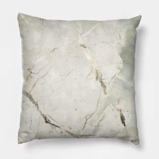 Sage Green Marble Platinum Foil Metallic Shimmer Pillow