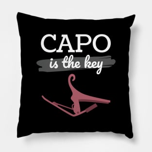 Capo is the Key Rose Gold Capo Dark Theme Pillow