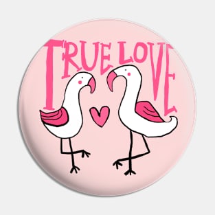 true love, flamingo Pin