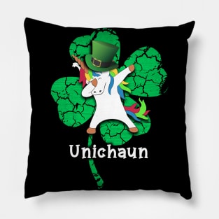 Dabbing Unicorn Leprechaun TShirt Unichaun Shamrock Shirt Pillow