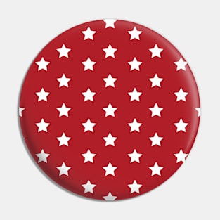 Stars Pattern - White and Red Pin