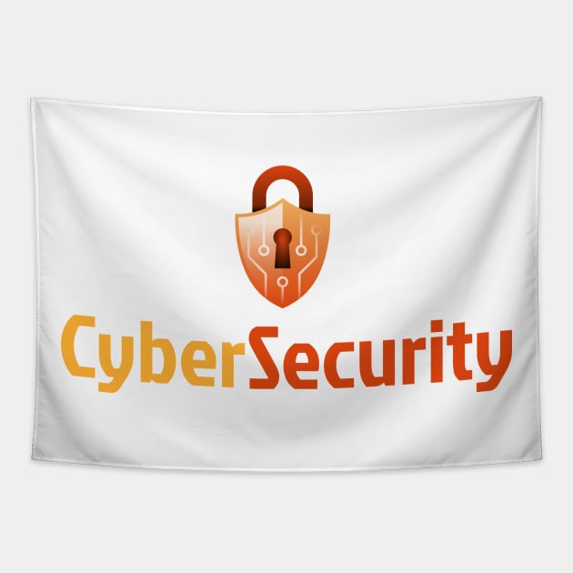 Cyber Security Orange Tapestry by Cyber Club Tees