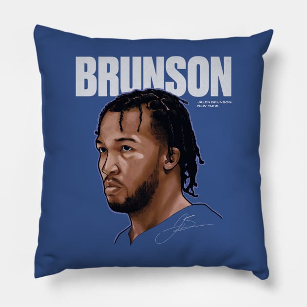 Jalen Brunson New York Game Face Pillow by danlintonpro