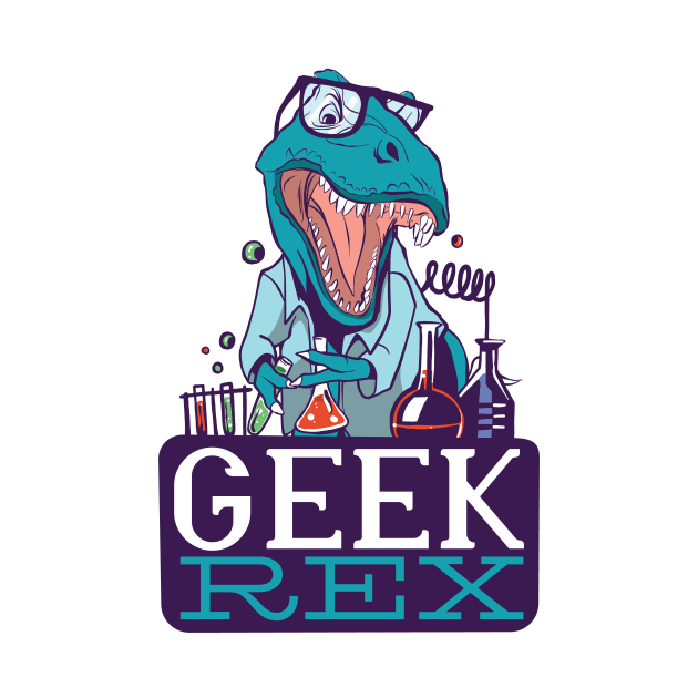 Geek Rex Funny Science Gift Lab Dino by Popculture Tee Collection