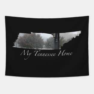 My Tennessee Home - Foggy Morning Spider Web Tapestry