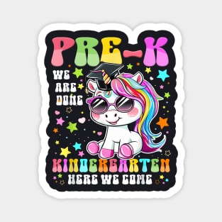 Pre K Graduation 2024 Cute Unicorn Girl Preschool Graduation Magnet