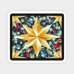 Golden Christmas stars Magnet