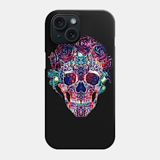 Skull in roses Phone Case