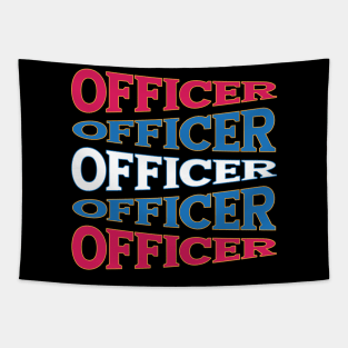 TEXT ART USA OFFICER Tapestry