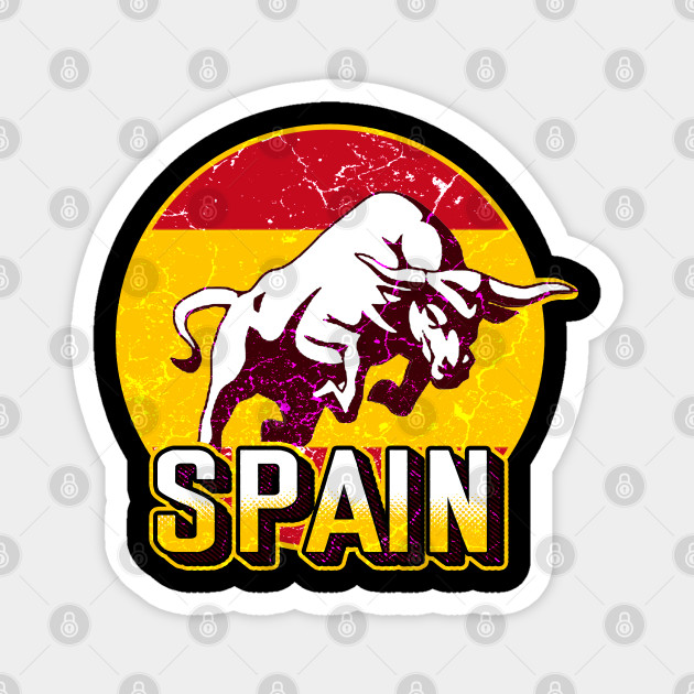 Spanish Flag With Bull - Spanish Flag - Magnet | TeePublic Spanish Flag With Bull - Spanish Flag - Magnet | TeePublic
