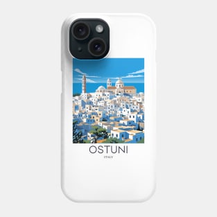 A Pop Art Travel Print of Ostuni - Italy Phone Case