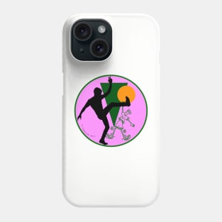 80s 90s Fido Dido Round Geometric Graphic Design | Pink & Green Colors Cartoon on the Famous Liquor Phone Case