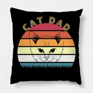 Vintage Best Cat Dad Ever Pillow