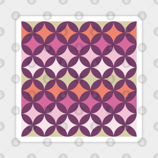 Geometric Pattern: Circle Nested: Orchid Magnet by Red Wolf