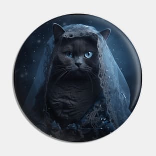 Black British Shorthair Cat Pin