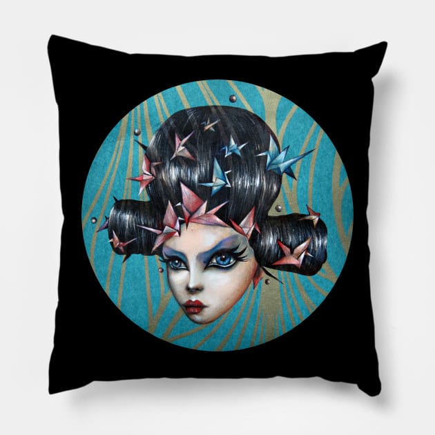 ORIGAMI BABE Pillow by VALENTINA BROSTEAN