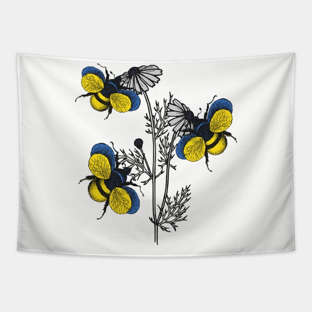 Ukraine Bee Swarm Tapestry by Fusti