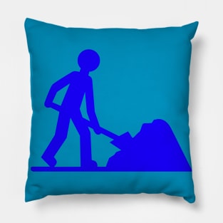 Blue shovel Pillow