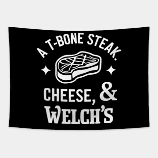 T-Bone-Steak-Cheese-Eggs-Welchs-Grape Tapestry