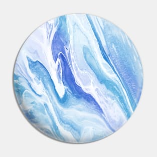 Blue and White Abstract Painting Pin