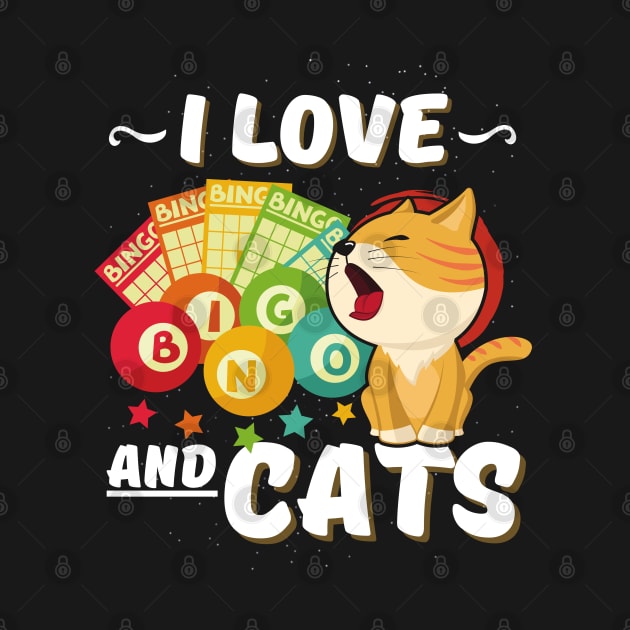 Gambling Cat Lover I Love Bingo And Cats Bingo Player Bingo Game by Quote'x