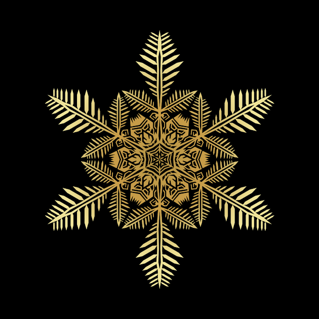 Gold Snowflake Mandala by twizzler3b