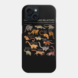 Raccoons and relatives: Coatis, olingos, ringtails, and raccoons of family Procyonidae Phone Case