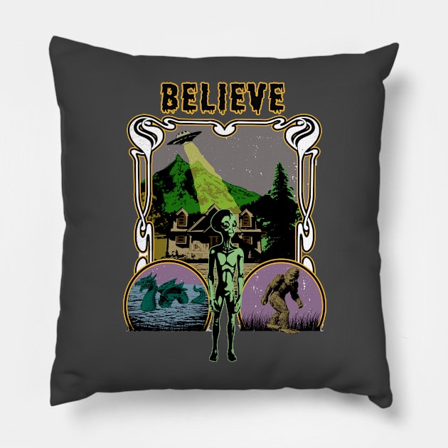 Believe in the unknown Pillow by Ardi Ardissoni