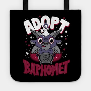 Adopt a Baphomet - Creepy Cute Cartoon - Kawaii Goth Tote