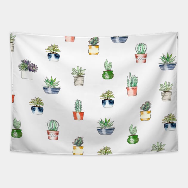 Polka dot succulents Tapestry by peggieprints