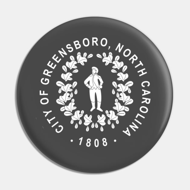City of Greensboro White logo Pin by Crabduff