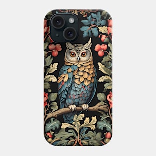 Owl in Forest | William Morris Inspired Art | Nature Artwork Phone Case