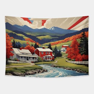 Vermont United States of America Tourism Vintage Poster Tapestry