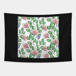 Summer Pattern with Vintage Floral Motifs Tapestry