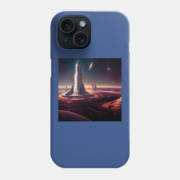 Interplanetary Spaceport Phone Case by Grassroots Green