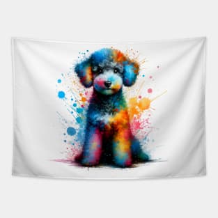 Pumi in a Vivid Paint Splash Wonderland Tapestry