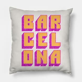 Barcelona / Retro Style Typography Design Pillow