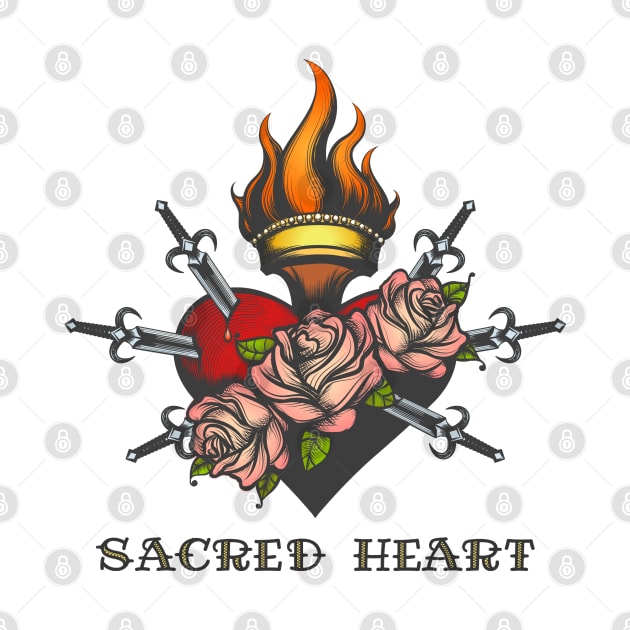 Sacred Heart Colorful Illustration by devaleta