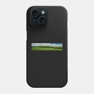 Panorama of green Tuscan fields in late summer Phone Case