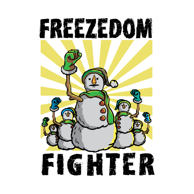 Vintage Snowman Freezedom Fighter Pun Resist Revolution by TellingTales