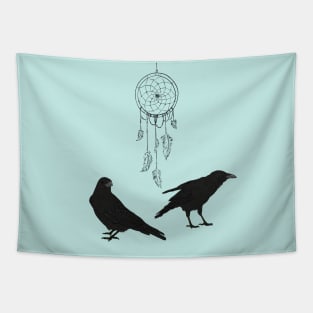 Crows and a Dreamcatcher Tapestry