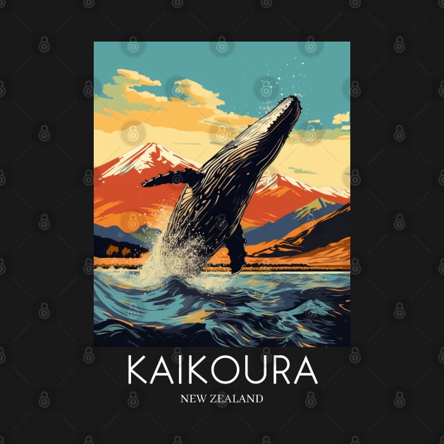 A Pop Art Travel Print of Kaikoura - New Zealand by Studio Red Koala